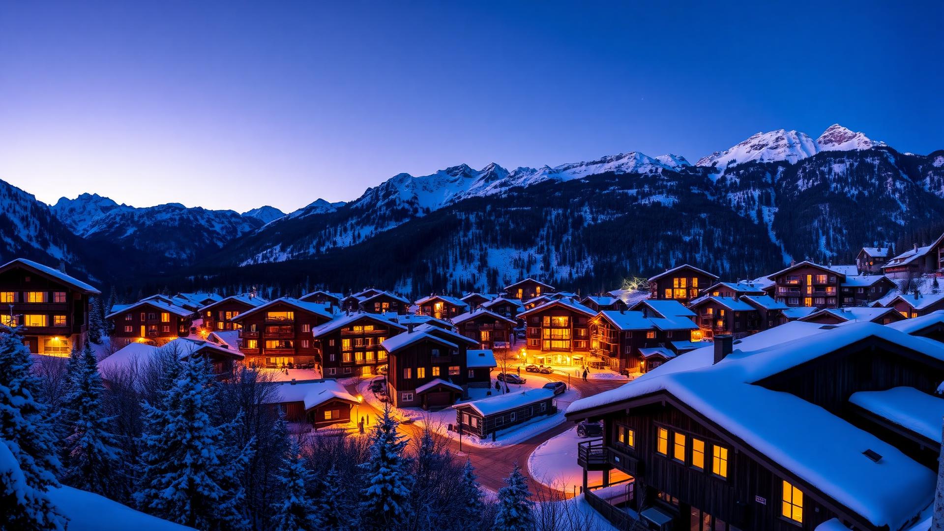 Val d'Isère at blue hour